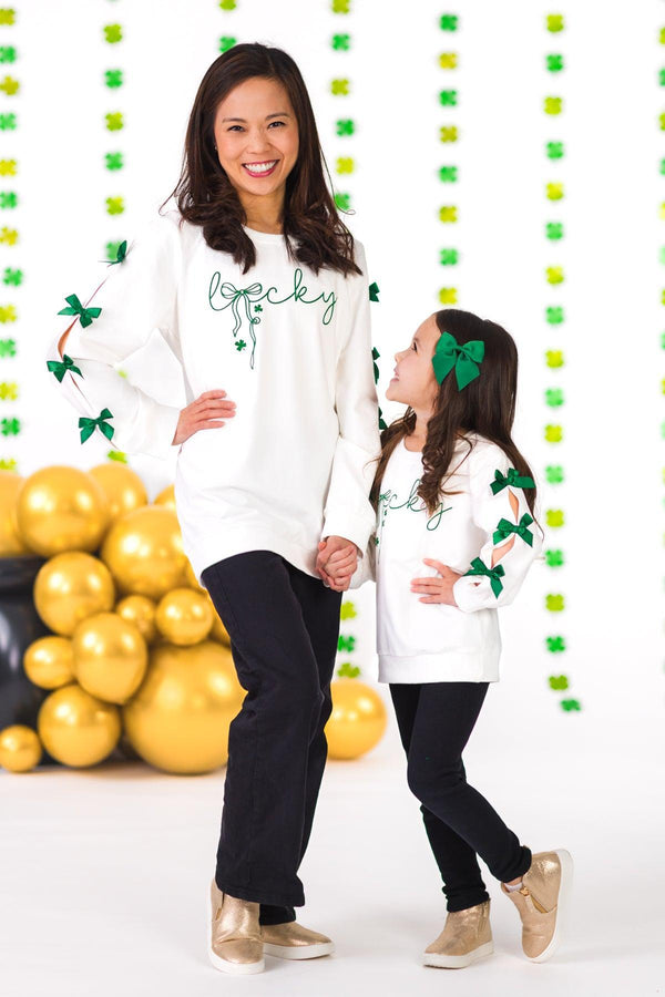 Mom & Me - "Lucky" Bow Top | Sparkle in Pink