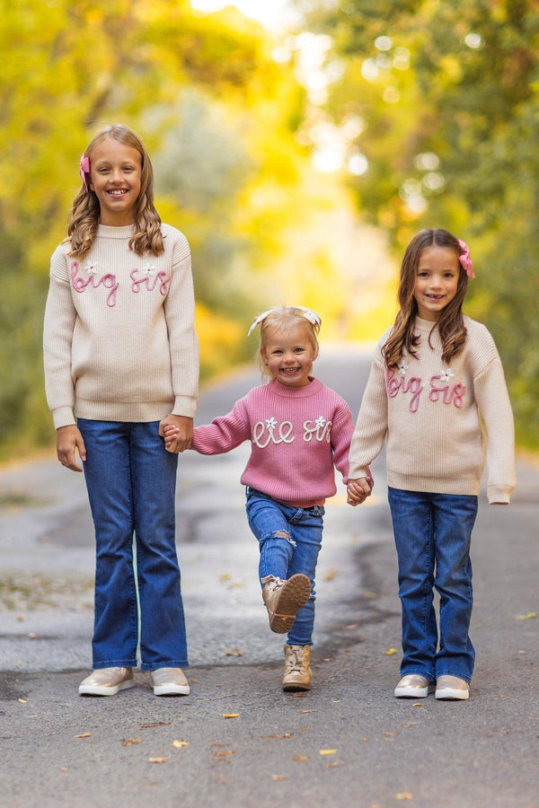 "Big Sis, Lil Sis, Big Bro, Lil Bro" Knit Sweater