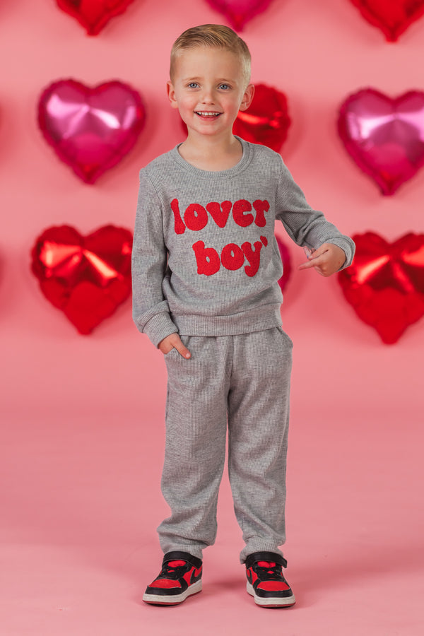 "Lover Boy" Waffle Knit Lounge Set