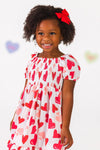 White Heart Ruffle Dress