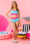 Mom & Me - Blue & Pink Stripe Bikini | Sparkle in Pink