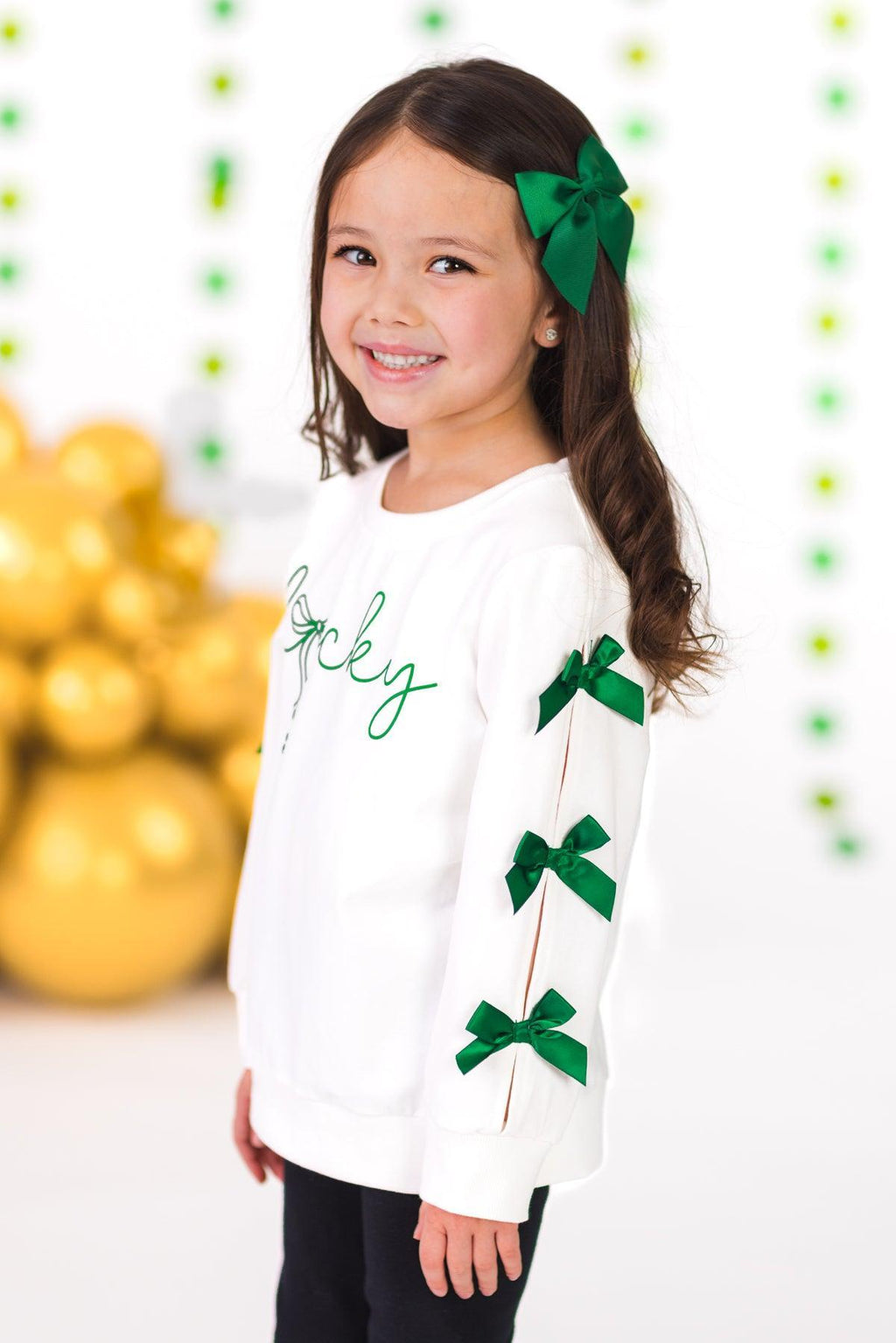 Mom & Me - "Lucky" Bow Top | Sparkle in Pink