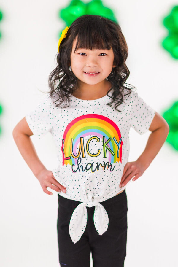 "Lucky Charm" Rainbow Sequin Legging Set | Sparkle in Pink