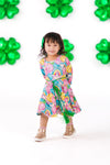 Rainbow Lucky Belt Dress | Sparkle in Pink
