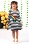 Best Friends Black & White Stripe Pot of Gold Dress | Sparkle in Pink