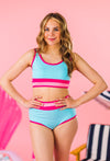 Mom & Me - Blue & Pink Stripe Bikini | Sparkle in Pink