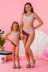 Mom & Me - Glitter Colorblock Bikini | Sparkle in Pink