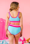 Mom & Me - Blue & Pink Stripe Bikini | Sparkle in Pink