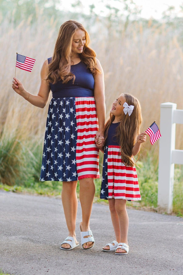 Mom & Me - American Flag Dress | Sparkle in Pink