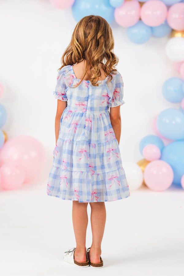 Mom & Me - Blue Gingham Bow Dress | Sparkle in Pink
