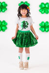 Green Sequin Shamrock Skirt Set | Sparkle in Pink