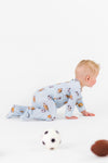 Light Blue Bamboo Ball Onesie | Sparkle in Pink