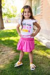 "Little Miss Pre-K - 5th Grade" Pink Skirt Set | Sparkle in Pink