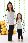 Mom & Me - Cozy Four Leaf Clover Cardigan | Sparkle in Pink