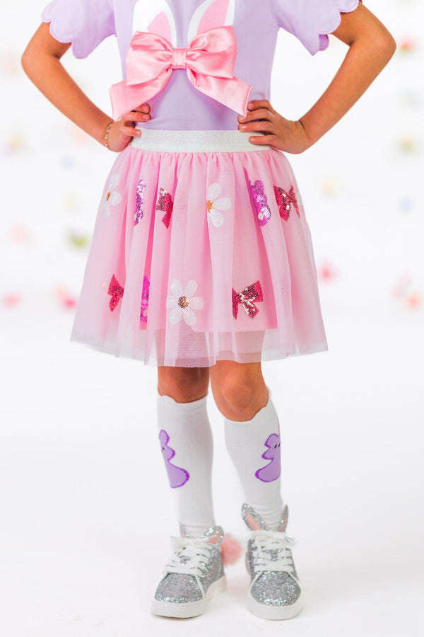 Lavender & Pink Bunny Skirt Set | Sparkle in Pink