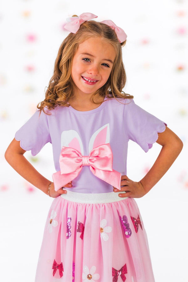 Lavender & Pink Bunny Skirt Set | Sparkle in Pink