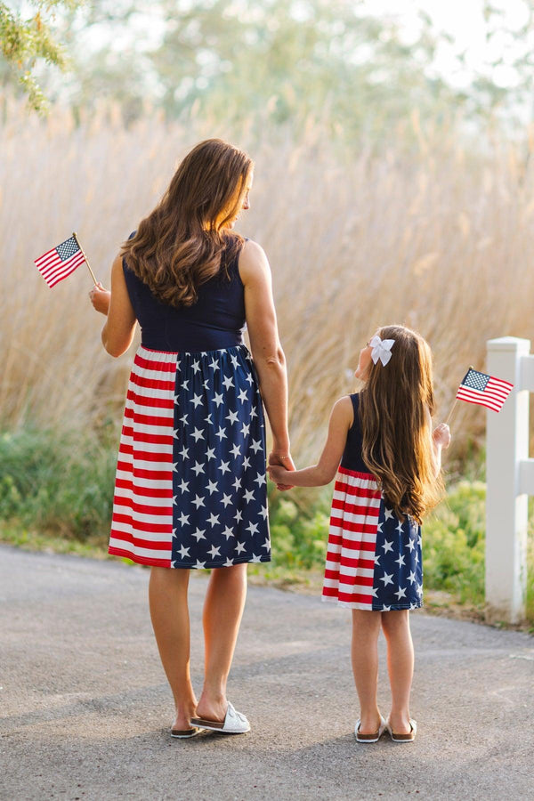 Mom & Me - American Flag Dress | Sparkle in Pink