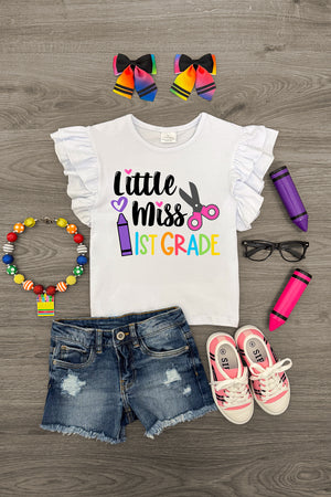 "Little Miss Pre-K - 6th Grade" White Top