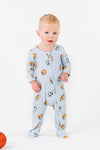 Light Blue Bamboo Ball Onesie | Sparkle in Pink