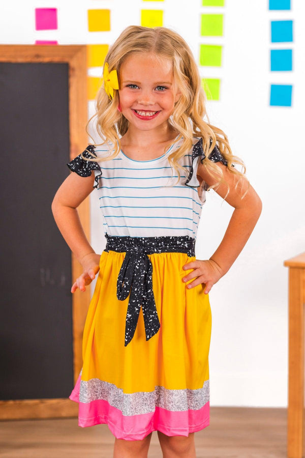 Mom & Me - Glitter Pencil & Notebook Dress | Sparkle in Pink