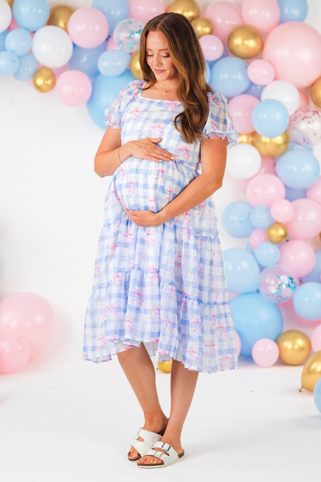 Mom & Me - Blue Gingham Bow Dress | Sparkle in Pink