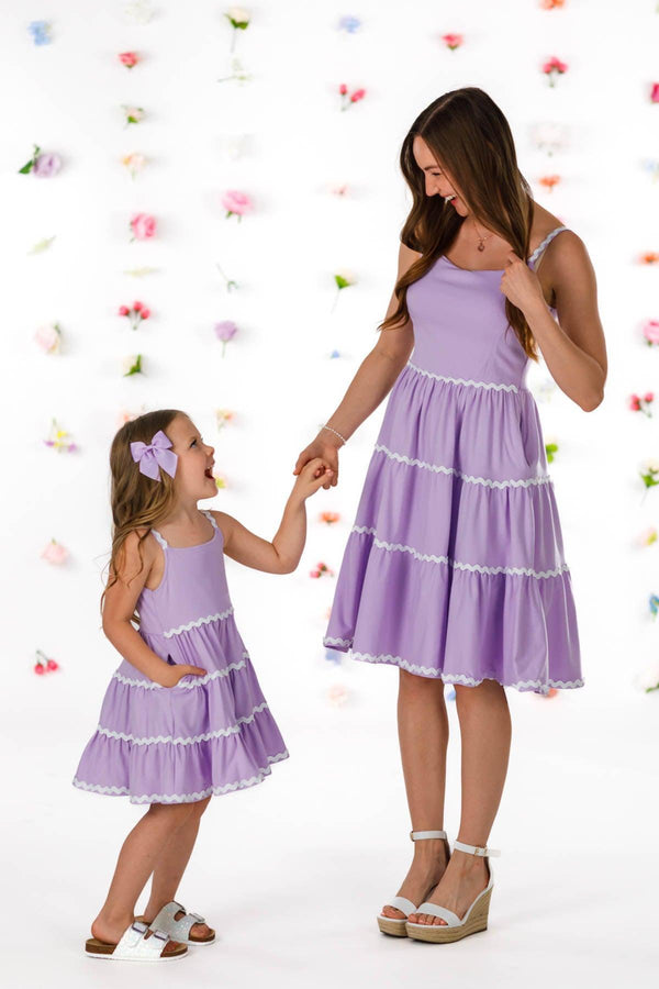 Mom & Me - Lavender Ribbon Ruffle Dress | Sparkle in Pink