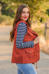 Mom & Me - Stripe Vest Set - Rust | Sparkle in Pink