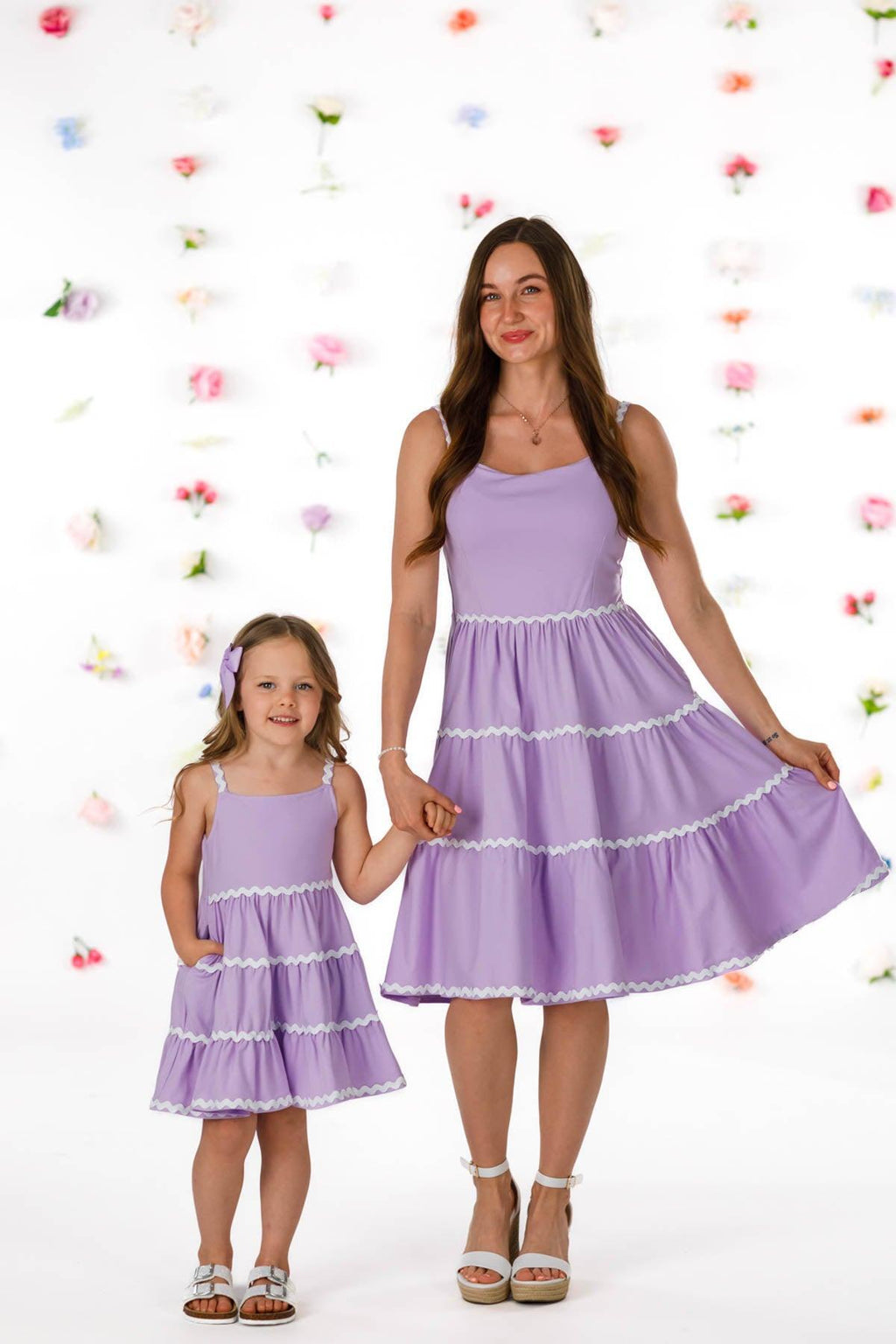 Mom & Me - Lavender Ribbon Ruffle Dress | Sparkle in Pink