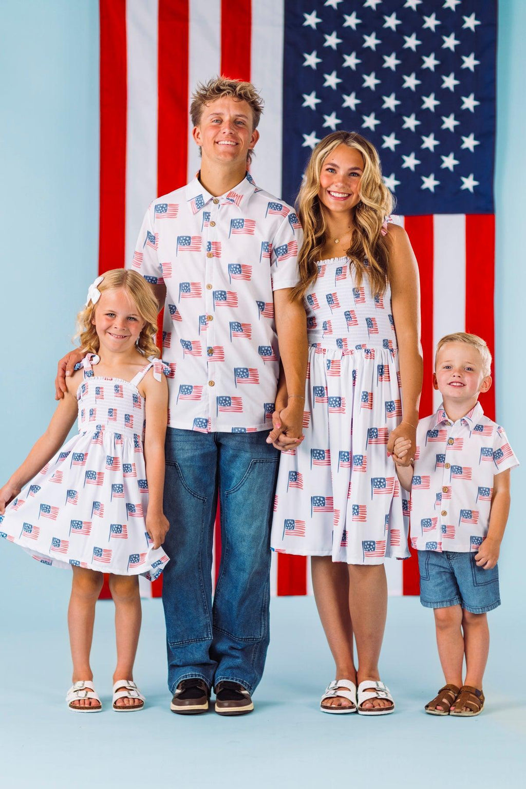 White American Flag Family Set | Sparkle in Pink