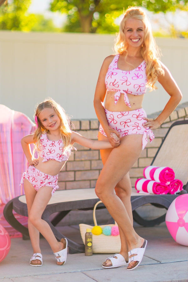 Mom & Me - Pink Bow Bikini