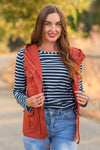 Mom & Me - Stripe Vest Set - Rust | Sparkle in Pink