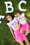 "Little Miss Pre-K - 5th Grade" Pink Skirt Set | Sparkle in Pink