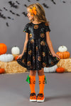 Black Sequin Jack-O'-Lantern Dress | Sparkle in Pink