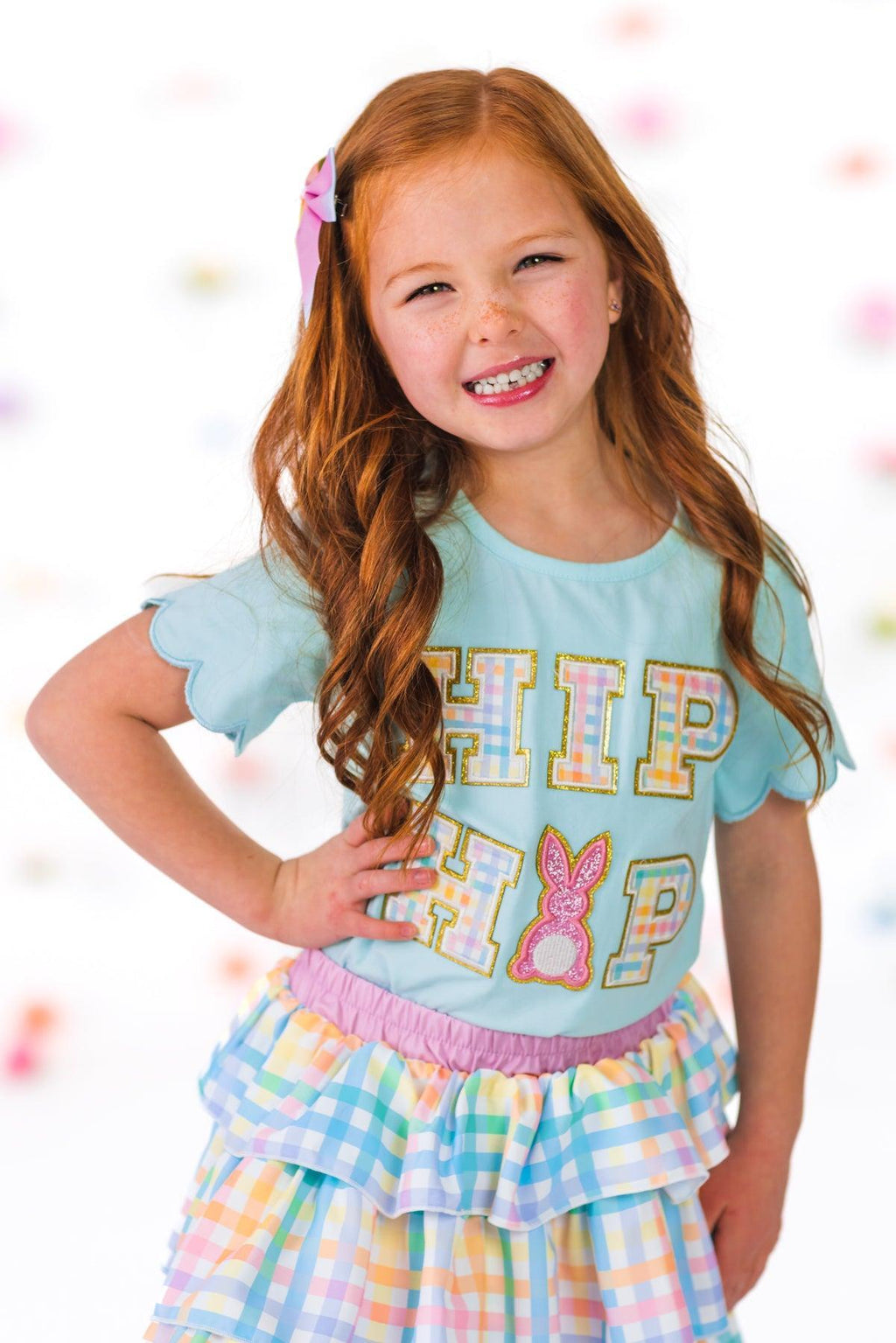 "Hip Hop" Rainbow Plaid Skirt Set | Sparkle in Pink