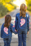 "Best Friends" Denim Jacket | Sparkle in Pink