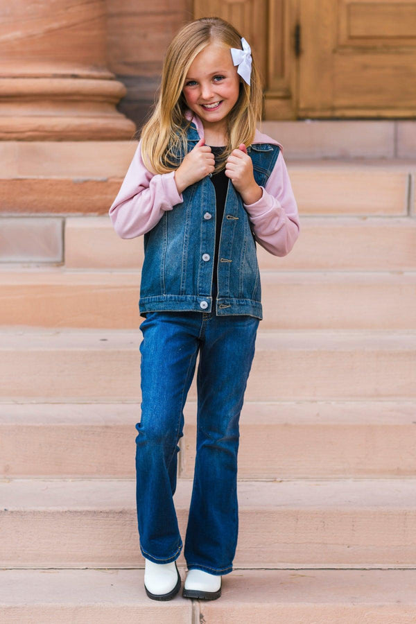 Pink Denim Hoodie Jacket | Sparkle in Pink