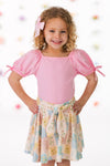 Pastel Floral Checkered Skirt Set | Sparkle in Pink