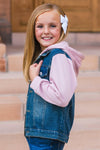 Pink Denim Hoodie Jacket | Sparkle in Pink