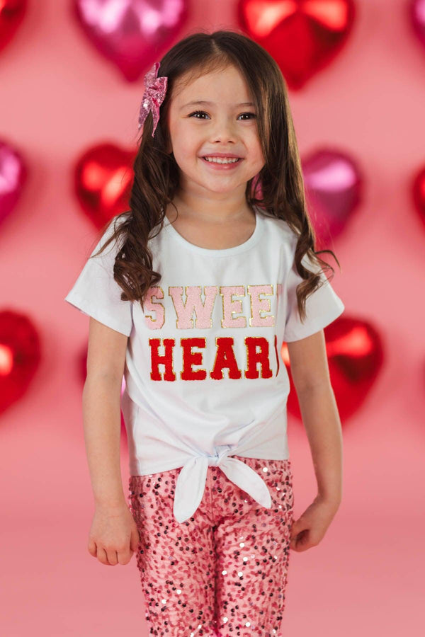 "Sweet Heart" Pink Sequin Bell Bottom Set | Sparkle in Pink