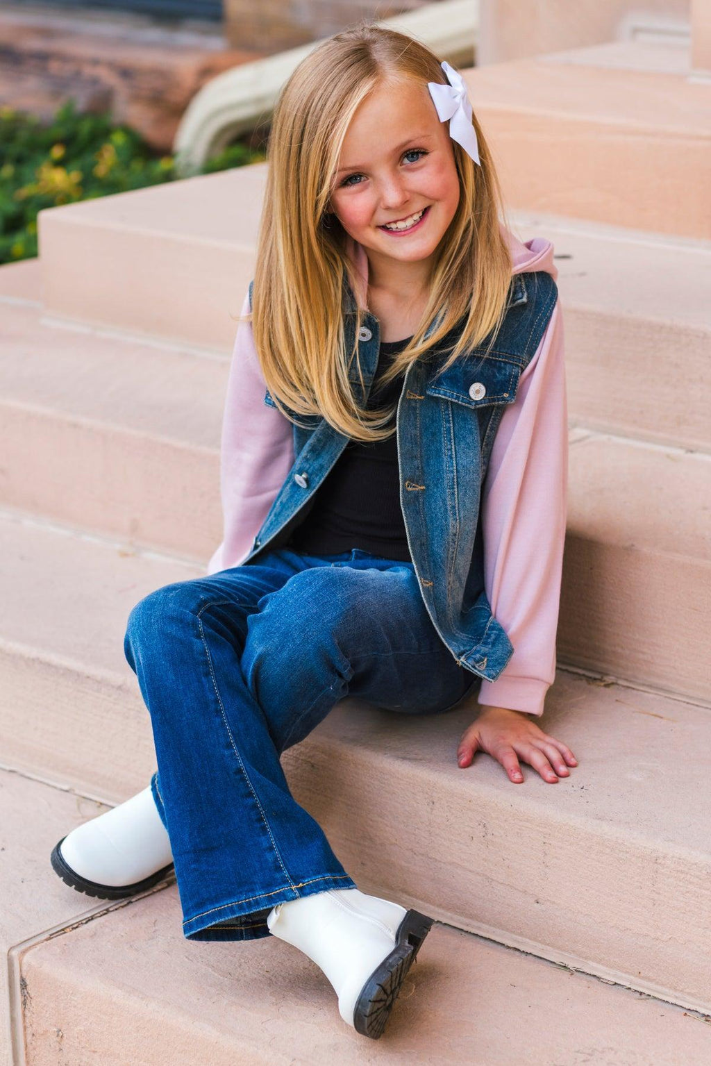 Pink Denim Hoodie Jacket | Sparkle in Pink