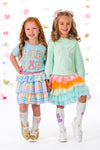 "Hip Hop" Rainbow Plaid Skirt Set | Sparkle in Pink