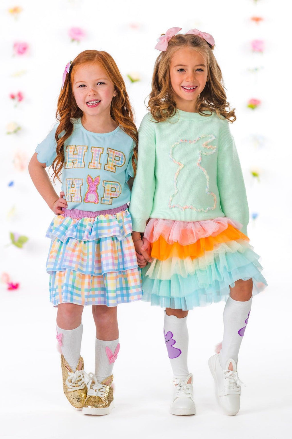 "Hip Hop" Rainbow Plaid Skirt Set | Sparkle in Pink
