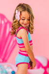 Mom & Me - Blue & Pink Stripe Bikini | Sparkle in Pink