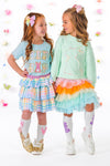 "Hip Hop" Rainbow Plaid Skirt Set | Sparkle in Pink
