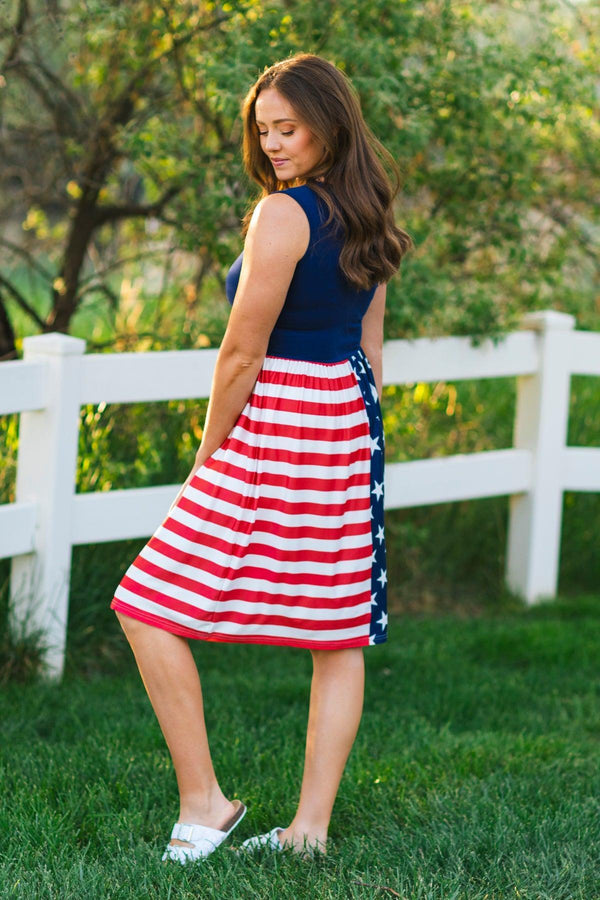 Mom & Me - American Flag Dress | Sparkle in Pink