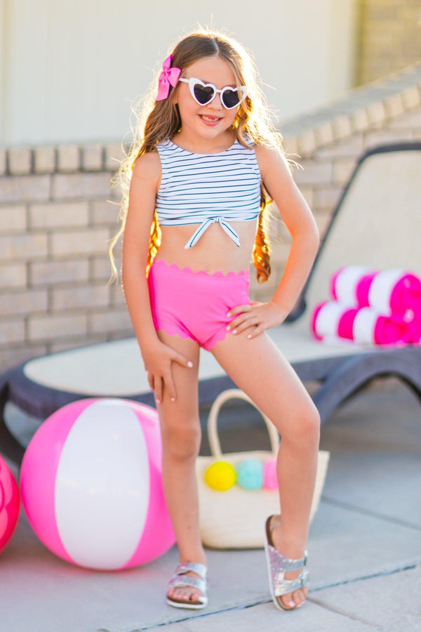 Mom & Me - Hot Pink Stripe Bikini