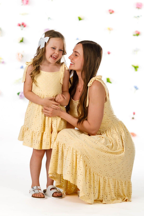Mom & Me - Yellow Eyelet Tank Dress | Sparkle in Pink