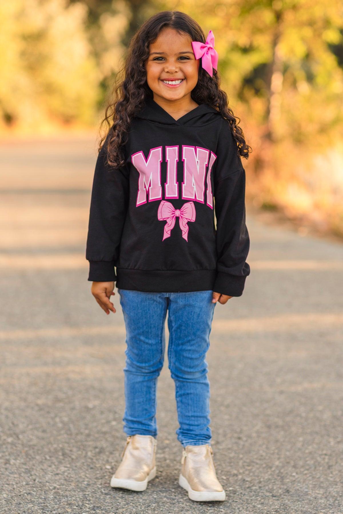 Mom & Me - "Mama & Mini" Black Bow Hoodie