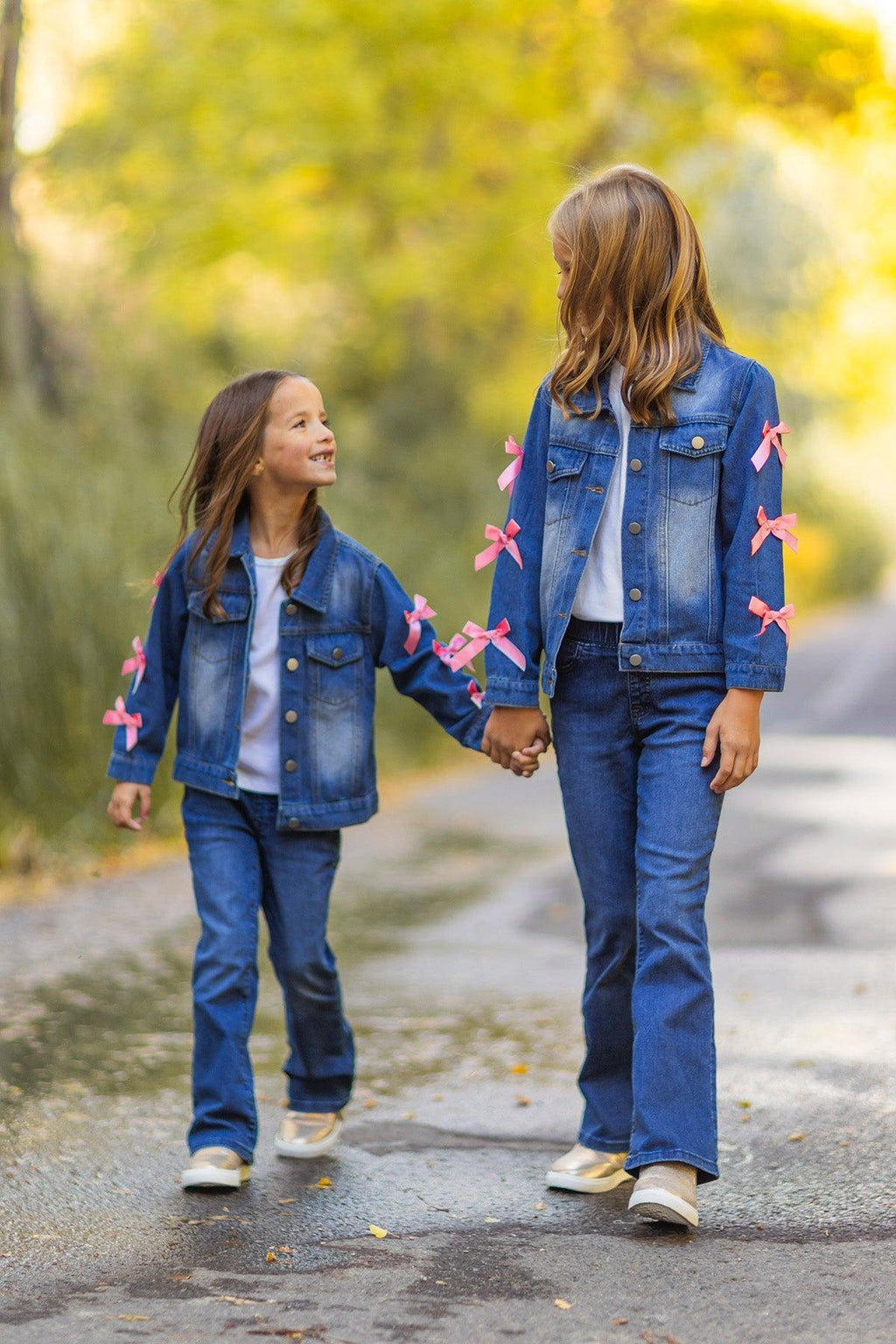 "Best Friends" Denim Jacket | Sparkle in Pink