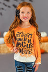 "It's Just A Bunch Of Hocus Pocus" Orange Denim Bell Bottom Set | Sparkle in Pink